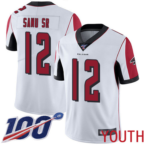 Atlanta Falcons Limited White Youth Mohamed Sanu Road Jersey NFL Football #12 100th Season Vapor Untouchable